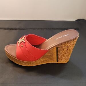 BRAND NEW MEROZZI CORK WEDGE WOMEN'S PLATFORM SLIDE SANDAL G1